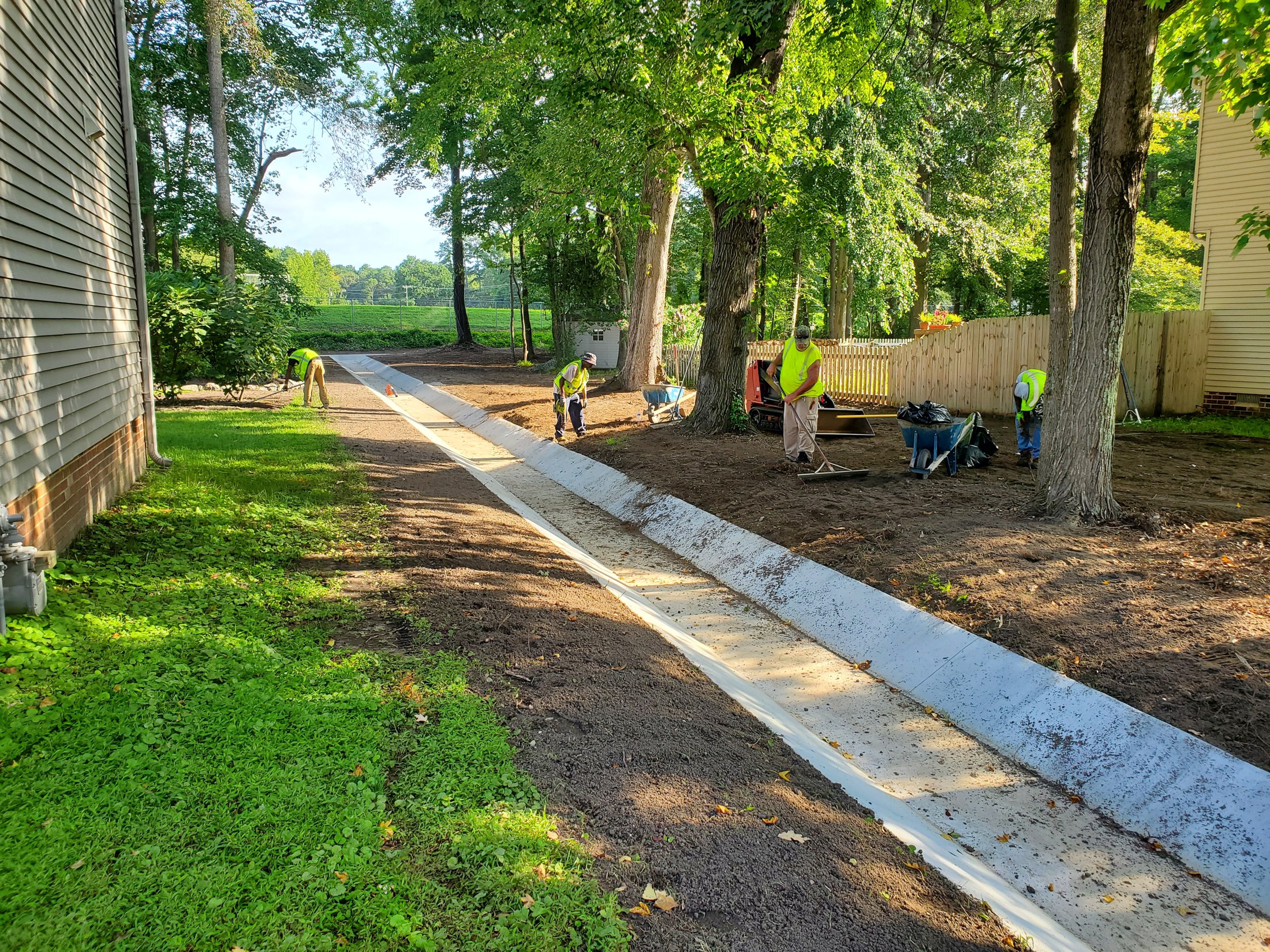 A second view of the concrete channel and its relationship to the existing site.