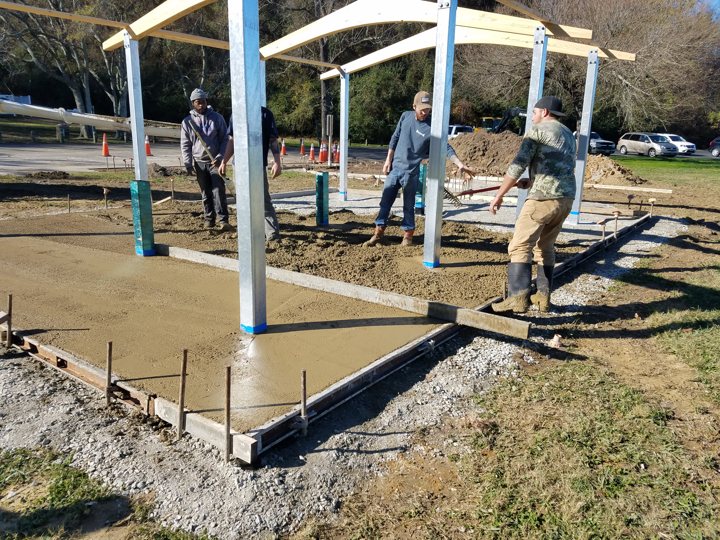 Progress: shelter slab placement