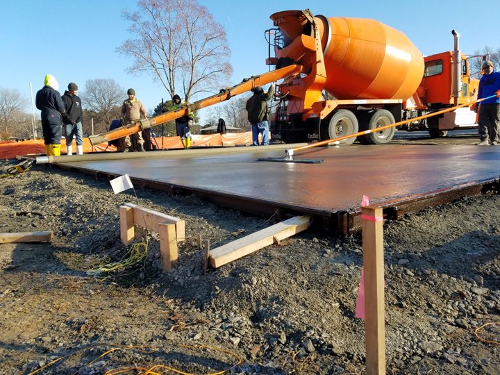 Process: slab concrete placement