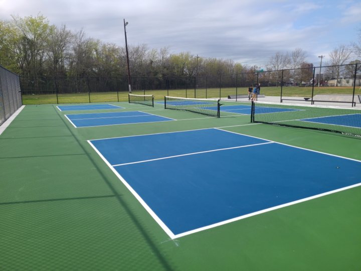 After: pickleball courts beside the skate area